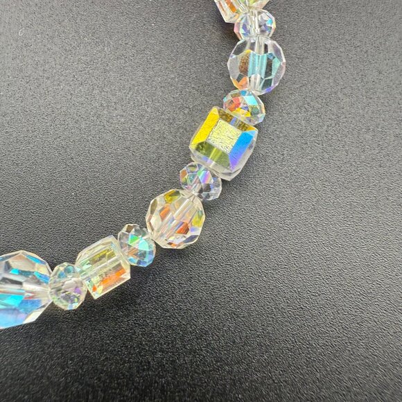 Aurora Borealis Crystal Glass Bead Bracelet With Sterling Silver Toggle Clasp Vi - Picture 4 of 8